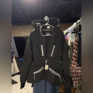 FP Movement by Free People Black Ski Jacket with White Zippers